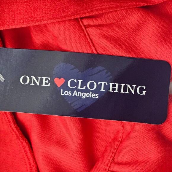 Women's Red Rayon Deep V-Neck Romper With Pockets Size X-Small NWT - Picture 9 of 13